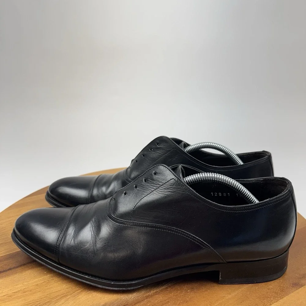 Mens To Boot Adam Derrick Black Leather Cap Toe Dress Shoes Oxfords Size 10.5 D